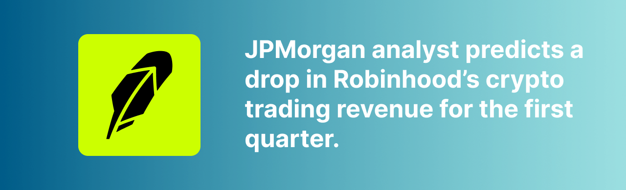 Robinhood logo and JP Morgan prediction